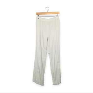 Happily Grey Pants L Light Blue Linen Blend Wide Leg Relaxed Casual